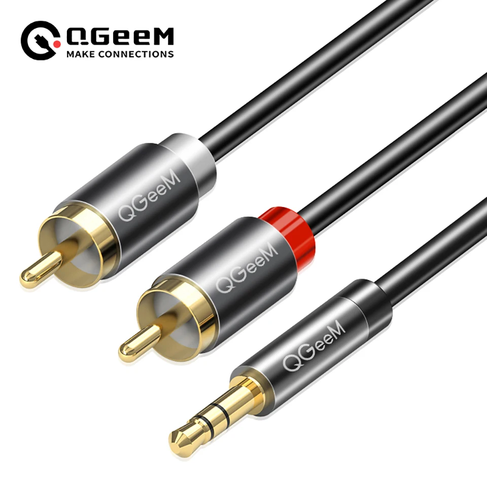 Home Cinema Equipment - Kabel RCA QGeeM 2RCA ke 3.5mm,