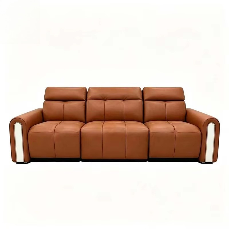 Sofa Reclining Kulit Oranye Ho - Home.Cinema Orange ulasan dan harga