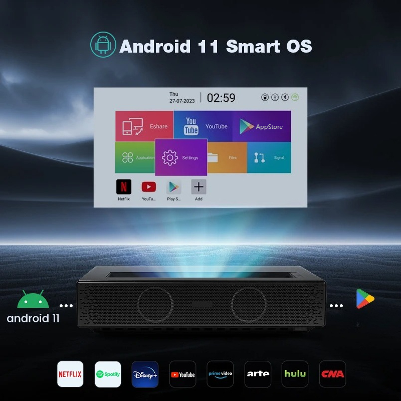Proyektor Laser DLP UST Full H - Home Cinema Ultra Short Throw Projector ulasan dan harga