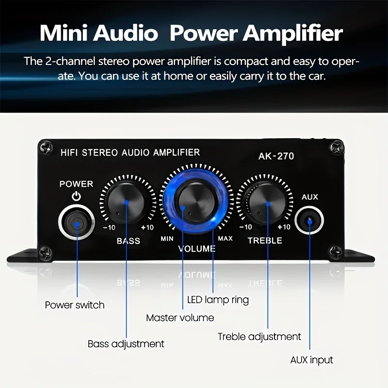 AK-270 400W Amplifier Daya Min - Home Cinema Equipment ulasan dan harga