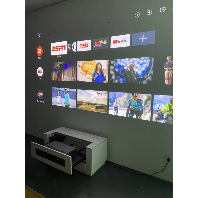 Kabinet Proyektor Pintar Terba - Home Cinema Ultra Short Throw Projector ulasan dan harga